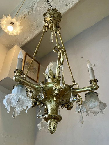 Grand lustre art nouveau en - grand,