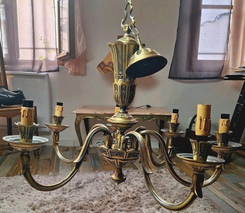 Lustre grand bronze ancien - grand, en