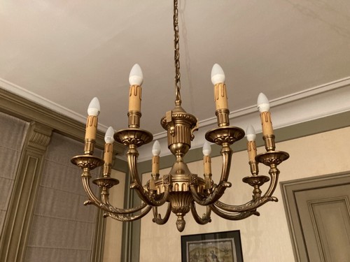 Grand lustre bronze huit - bronze,