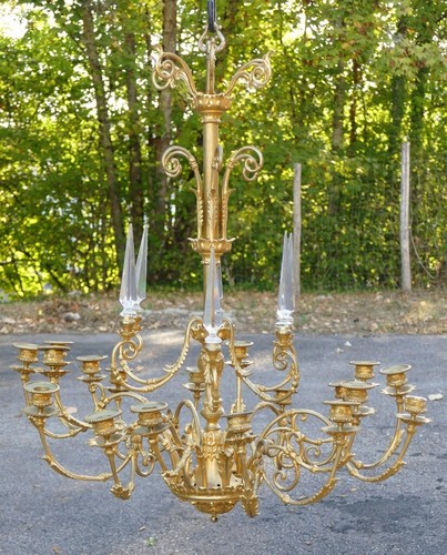 Grand lustre feux bronze - en,